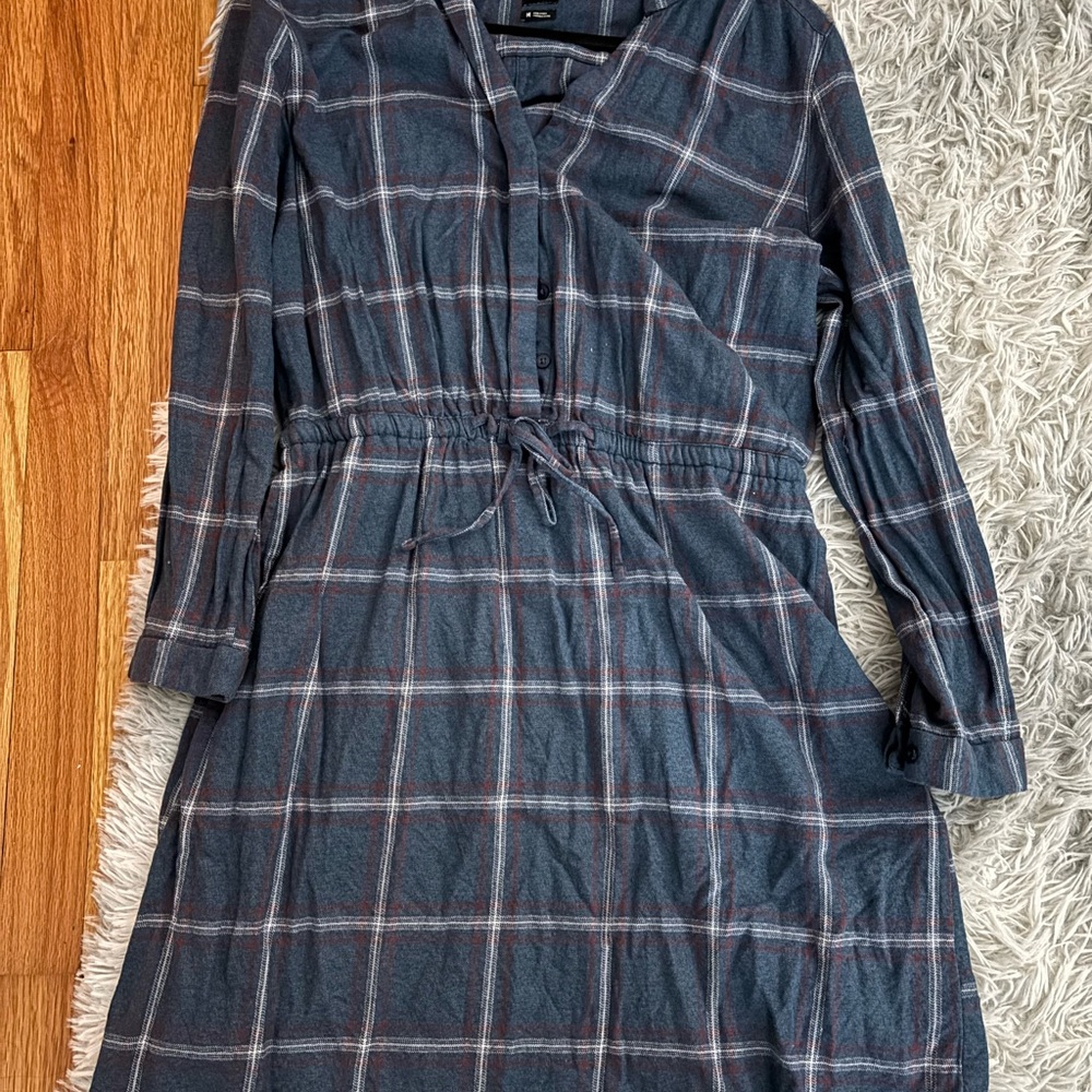 Plaid Long-Sleeve Dress
